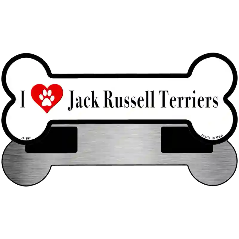 I Love Jack Russell Terriers Novelty Metal Bone Magnet B-157