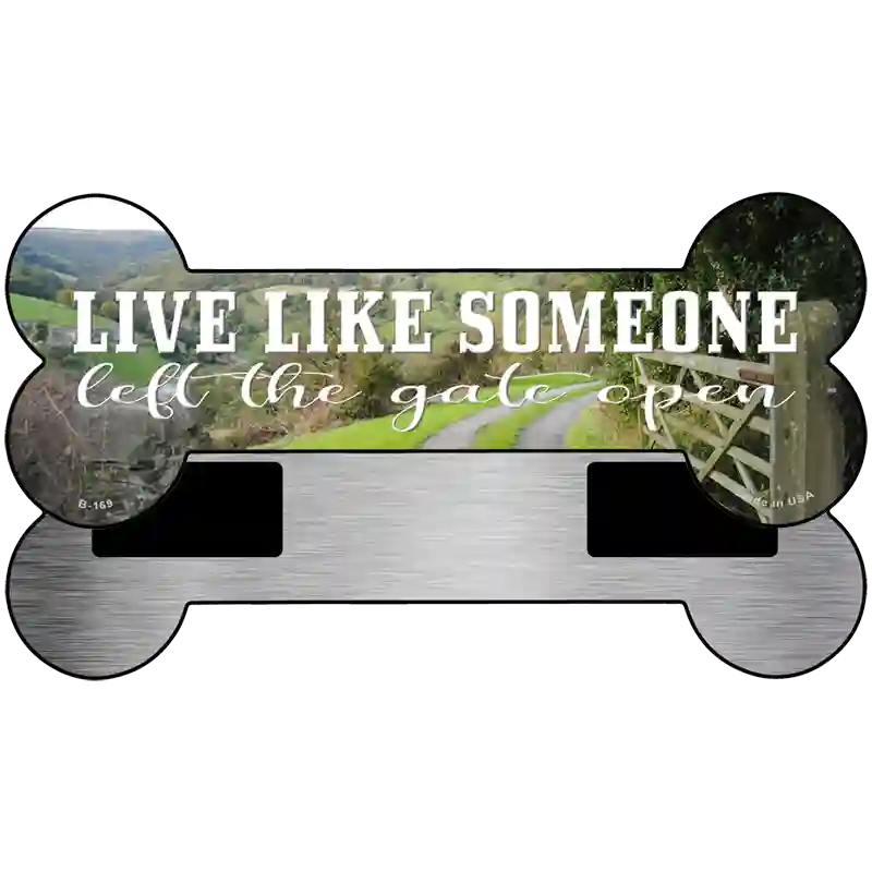 Left Gate Open Novelty Metal Bone Magnet