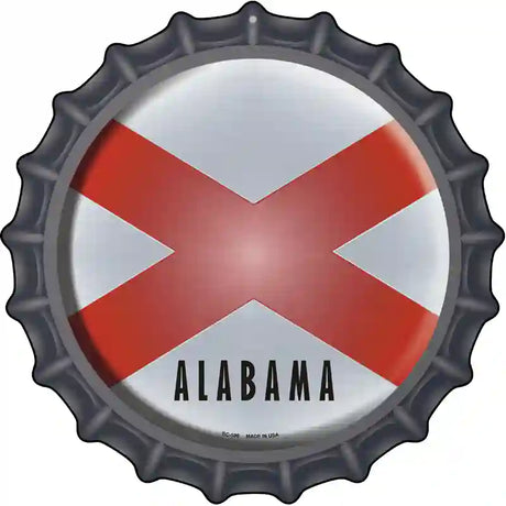 Alabama State Flag Novelty Metal Bottle Cap Sign BC-100