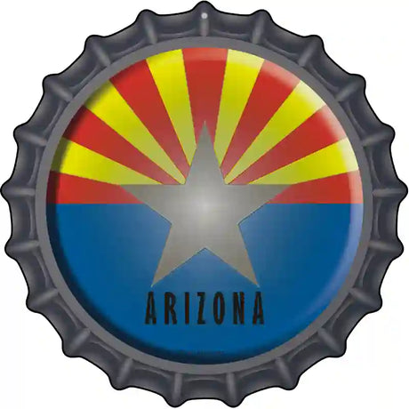 Arizona State Flag Novelty Metal Bottle Cap Sign BC-102