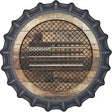 Corrugated American Flag on Wood Novelty Metal Bottle Cap Sign BC-1061