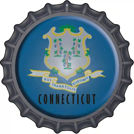 Connecticut State Flag Novelty Metal Bottle Cap Sign BC-106