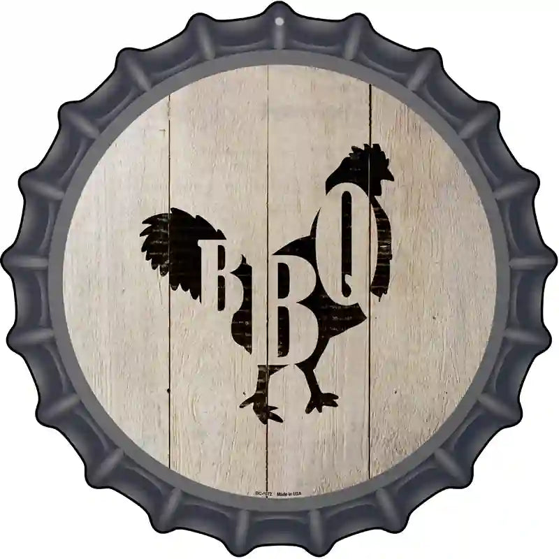 Chickens Make BBQ Novelty Metal Bottle Cap Sign BC-1072