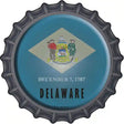 Delaware State Flag Novelty Metal Bottle Cap Sign BC-107