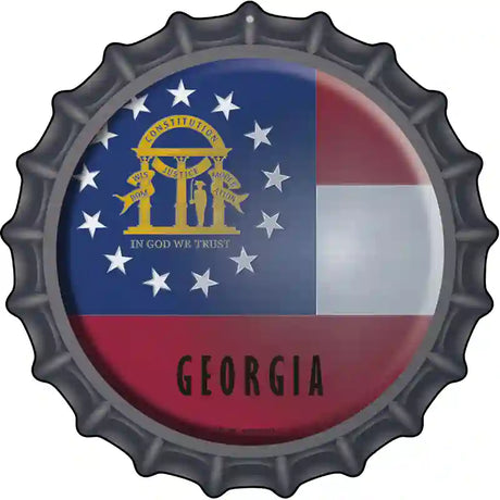 Georgia State Flag Novelty Metal Bottle Cap Sign BC-109