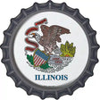 Illinois State Flag Novelty Metal Bottle Cap Sign BC-112