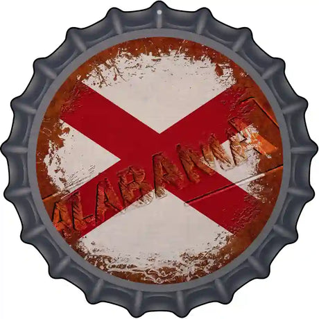 Alabama Rusty Stamped Novelty Metal Bottle Cap Sign BC-1166