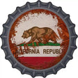 California Rusty Stamped Novelty Metal Bottle Cap Sign BC-1170