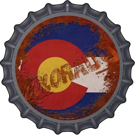 Colorado Rusty Stamped Novelty Metal Bottle Cap Sign BC-1171