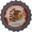 Illinois Rusty Stamped Novelty Metal Bottle Cap Sign BC-1178