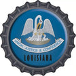 Louisiana State Flag Novelty Metal Bottle Cap Sign BC-117