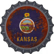 Kansas Rusty Stamped Novelty Metal Bottle Cap Sign BC-1181