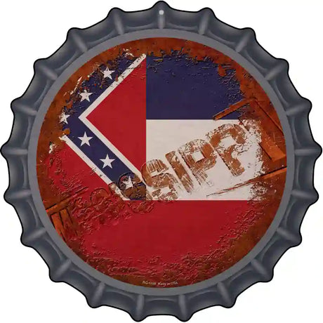 Mississippi Rusty Stamped Novelty Metal Bottle Cap Sign BC-1189