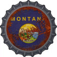 Montana Rusty Stamped Novelty Metal Bottle Cap Sign BC-1191