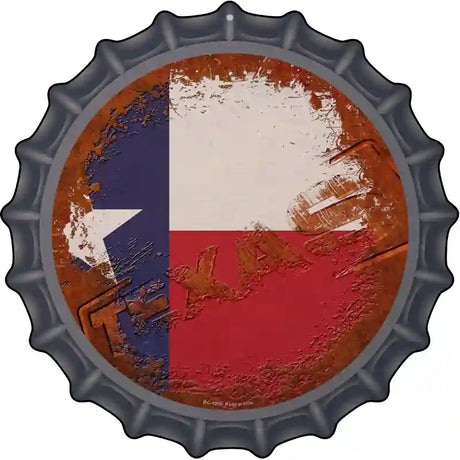 Texas Rusty Stamped Novelty Metal Bottle Cap Sign BC-1208