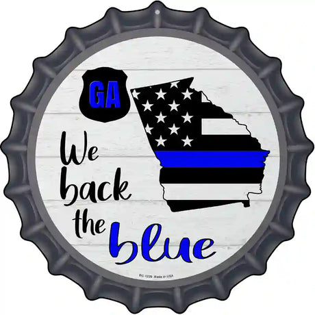 Georgia Back The Blue Novelty Metal Bottle Cap Sign BC-1239