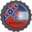 Mississippi State Flag Novelty Metal Bottle Cap Sign BC-123