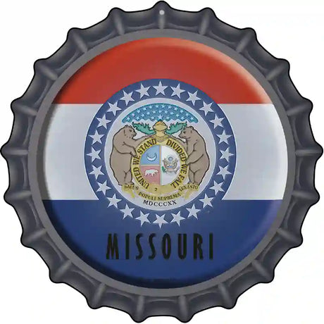 Missouri State Flag Novelty Metal Bottle Cap Sign BC-124