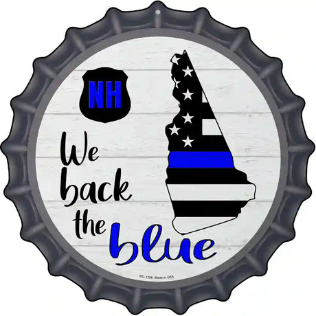 New Hampshire Back The Blue Novelty Metal Bottle Cap Sign BC-1258