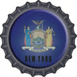 New York State Flag Novelty Metal Bottle Cap Sign BC-131