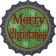 Merry Christmas Green Novelty Metal Bottle Cap Sign BC-1361