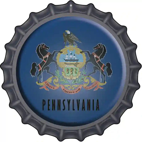 Pennsylvania Flag Novelty Metal Bottle Cap Sign BC-137