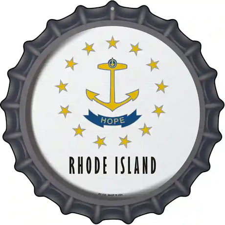 Rhode Island State Flag Novelty Metal Bottle Cap Sign BC-138