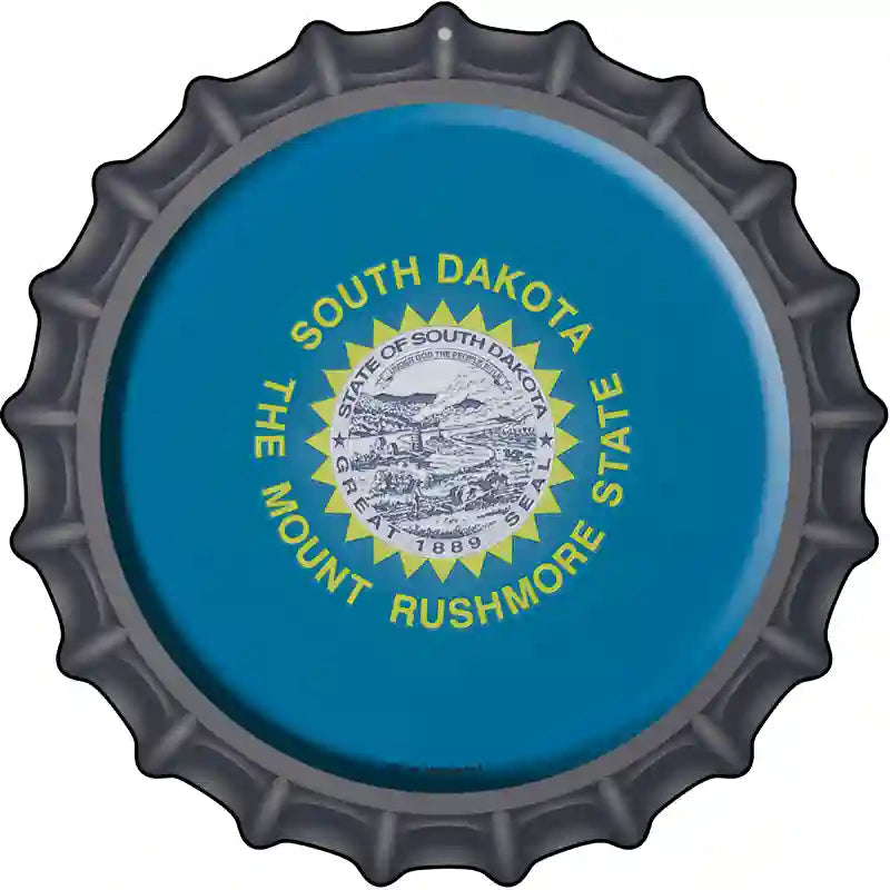 South Dakota State Flag Novelty Metal Bottle Cap Sign BC-140