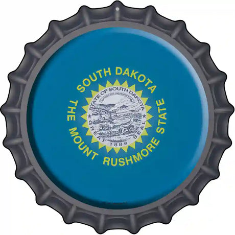 South Dakota State Flag Novelty Metal Bottle Cap Sign BC-140