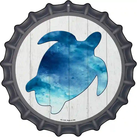 Sea turtle Silhouette Novelty Metal Bottle Cap Sign