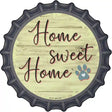 Paw Home Sweet Home Novelty Metal Bottle Cap Sign