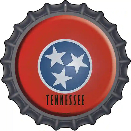 Tennessee State Flag Novelty Metal Bottle Cap Sign BC-141