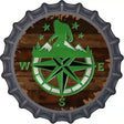 Sasquatch Compass Novelty Metal Bottle Cap Sign