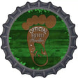 Bigfoot Hunter Footprint Novelty Metal Bottle Cap Sign