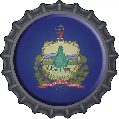 Vermont State Flag Novelty Metal Bottle Cap Sign BC-144