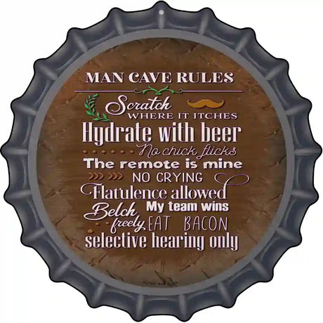 Hydrate With Beer Novelty Metal Bottle Cap Sign