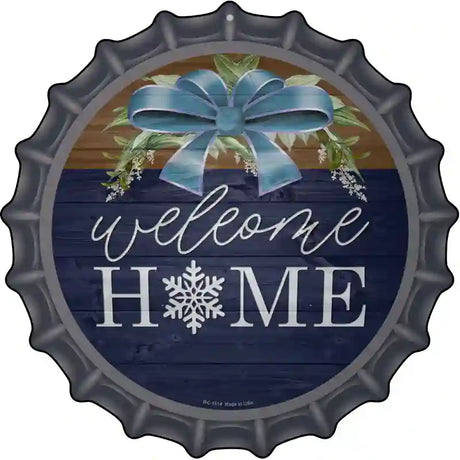 Welcome Home Snowflake Novelty Metal Bottle Cap Sign