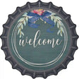 Welcome Wreath Novelty Metal Bottle Cap Sign