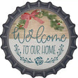 Our Home Wreath Novelty Metal Bottle Cap Sign