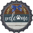 Welcome Paw Wreath Novelty Metal Bottle Cap Sign