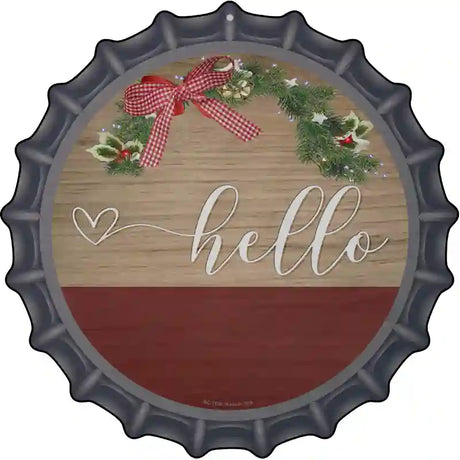 Heart Hello Novelty Metal Bottle Cap Sign