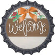 Welcome Bow Wreath Novelty Metal Bottle Cap Sign