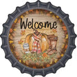 Welcome Pumpkin Novelty Metal Bottle Cap Sign