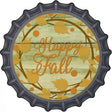 Happy Fall with Leaves Novelty Metal Bottle Cap Sign