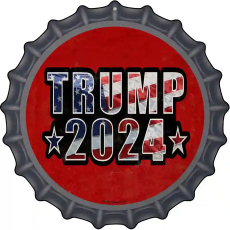 Trump 2024 American Flag Novelty Metal Bottle Cap Sign