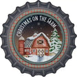 Christmas on the Farm Novelty Metal Bottle Cap Sign