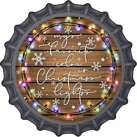 Christmas Lights Novelty Metal Bottle Cap Sign