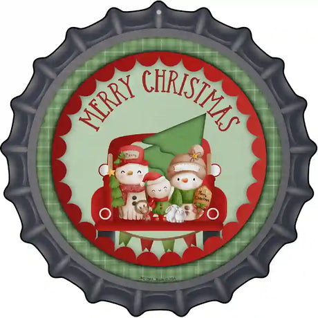 Merry Christmas Family Novelty Metal Bottle Cap Sign