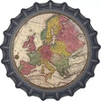 Europe Map Novelty Metal Bottle Cap Sign