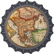 Former Yugoslavia Map Novelty Metal Bottle Cap Sign